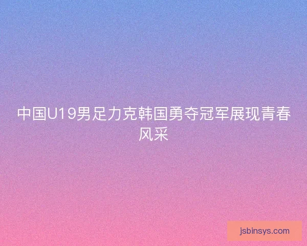中国U19男足力克韩国勇夺冠军展现青春风采